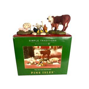 NIB Department 56 Pine Isles Farm Yard Friends 2004 Set Of 4  RETIRED 56–06157